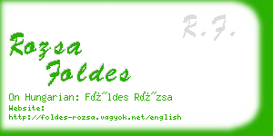 rozsa foldes business card